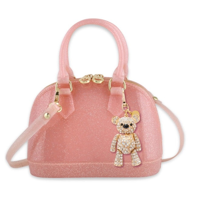 Cate Light Pink Sparkle Crystal Teddy