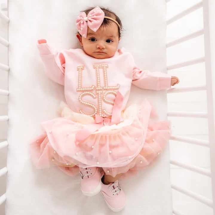 Lil Sis Pearl Patch LS Bodysuit