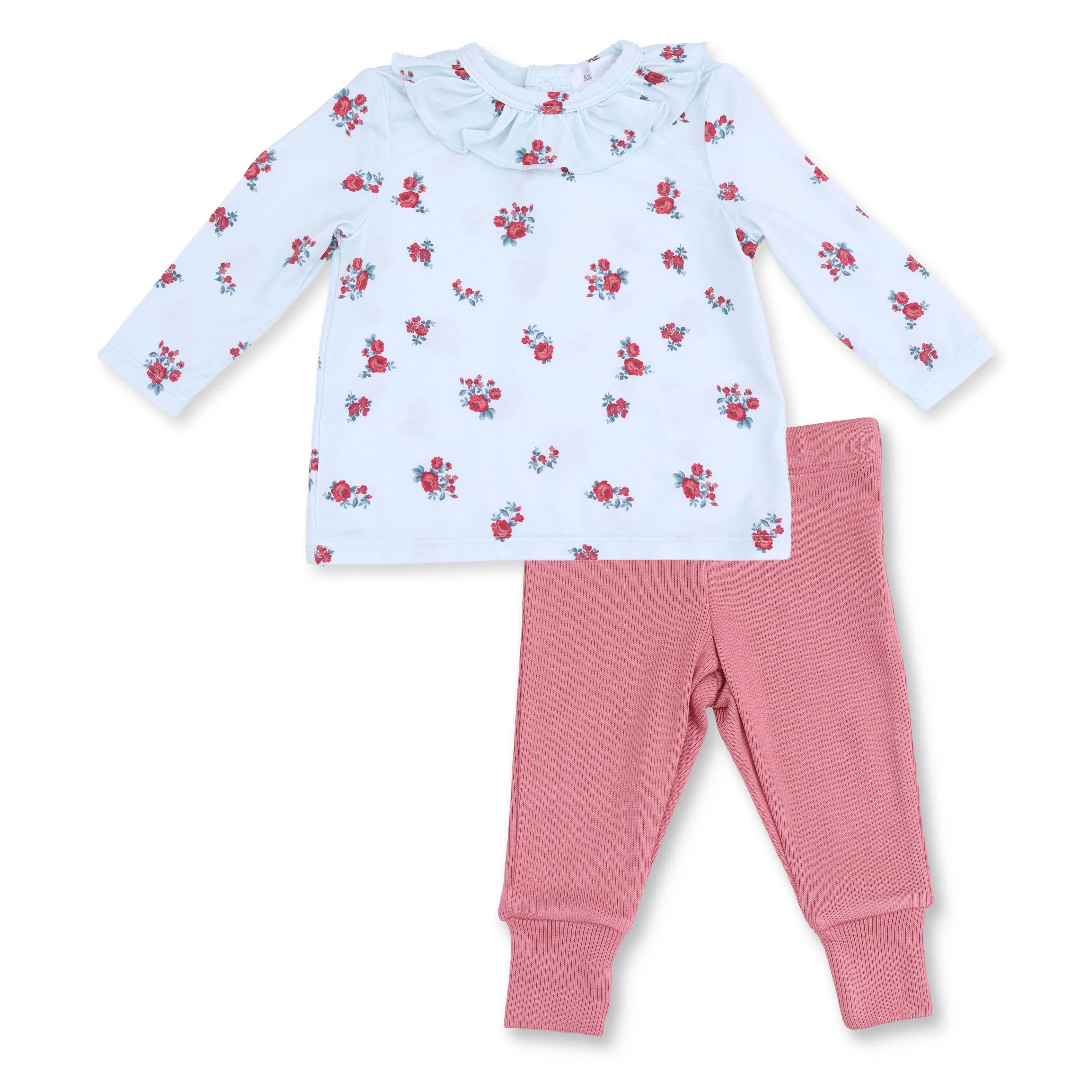 Alyssa Floral - Long Sleeve Ruffle Top and Pant