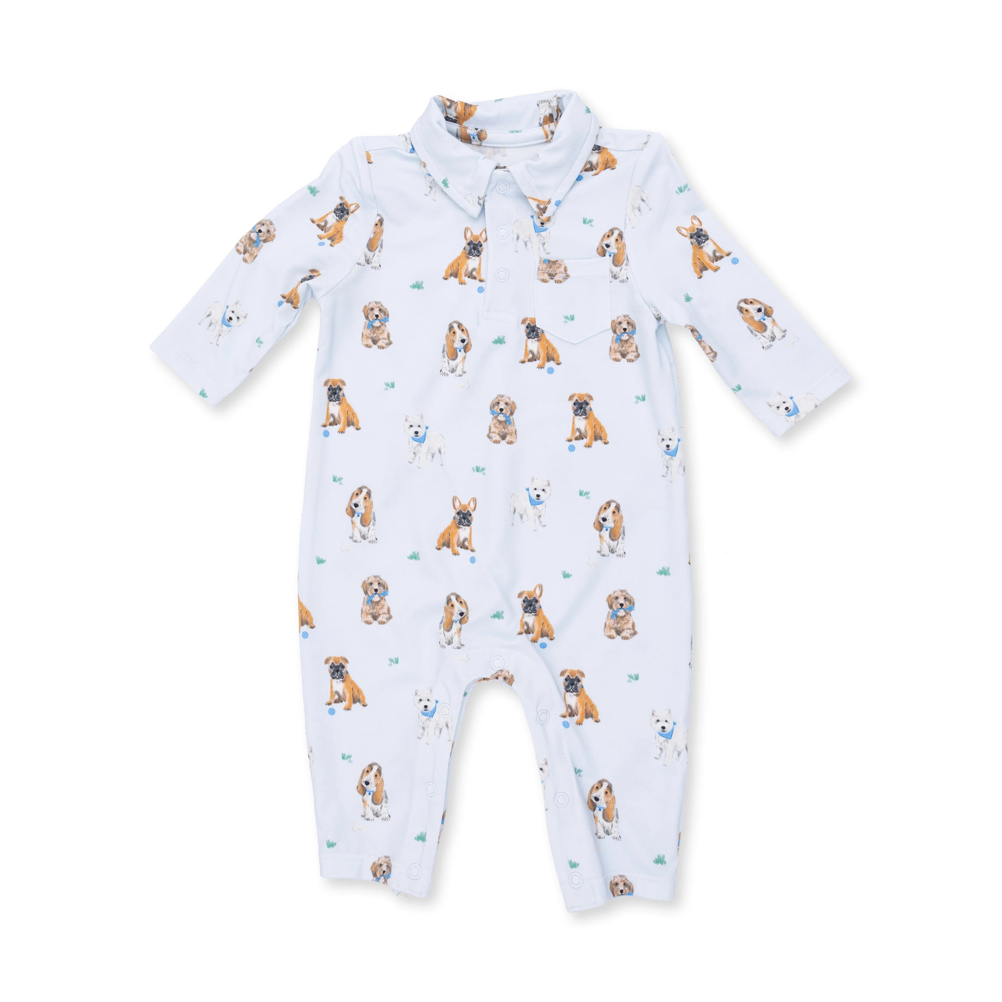 Bestie Dogs Blue - Polo Romper