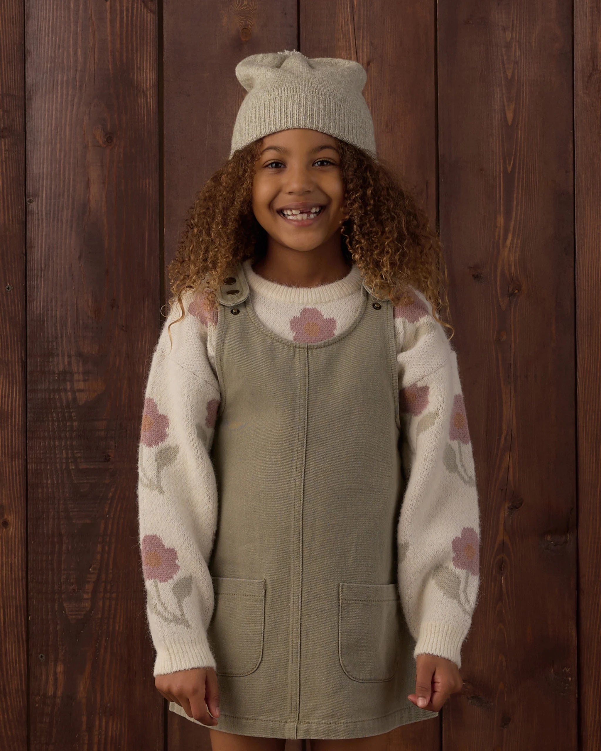ODETTE OVERALL DRESS DARK SAGE