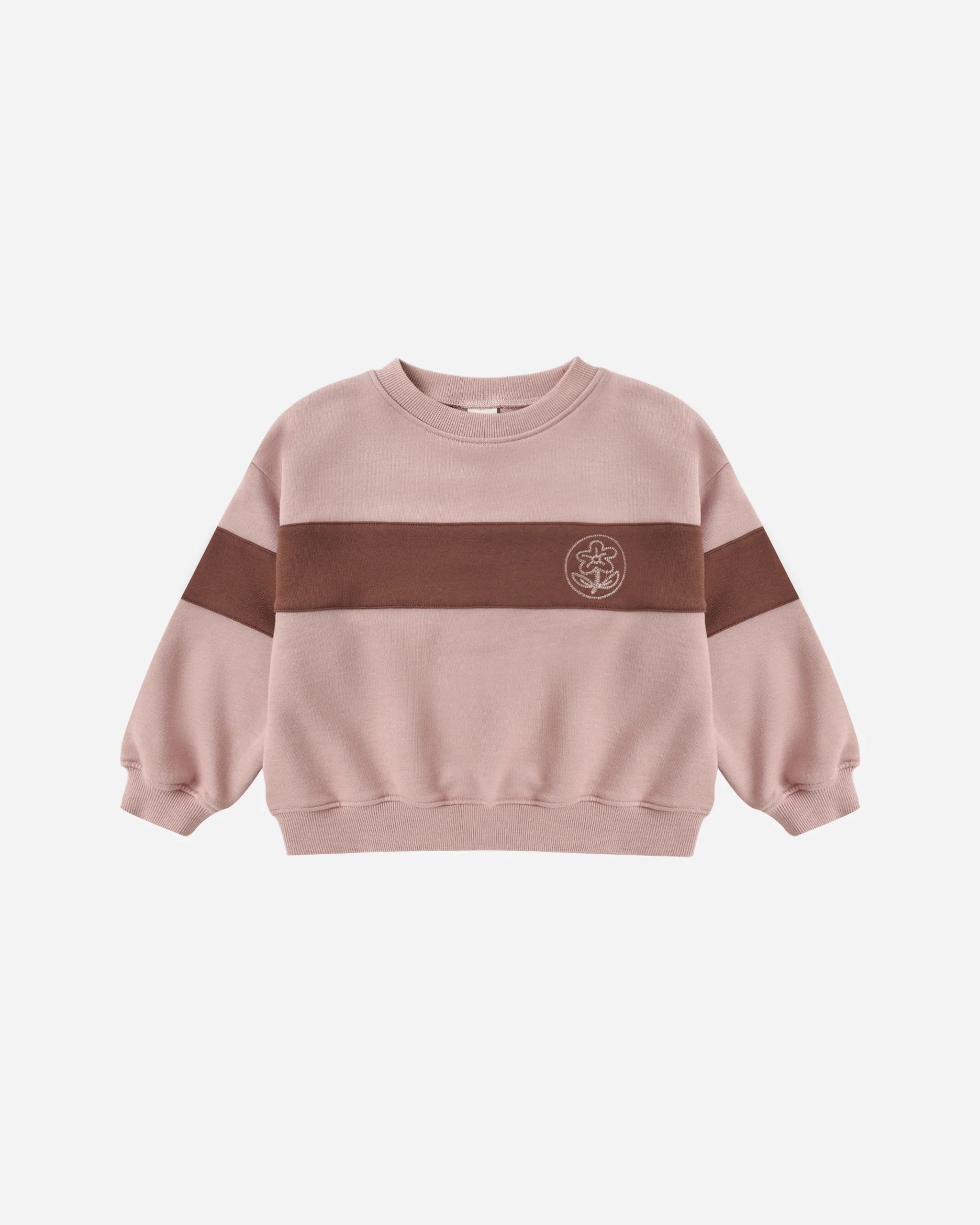 PANEL STRIPE SWEATSHIRT ROSEWOOD