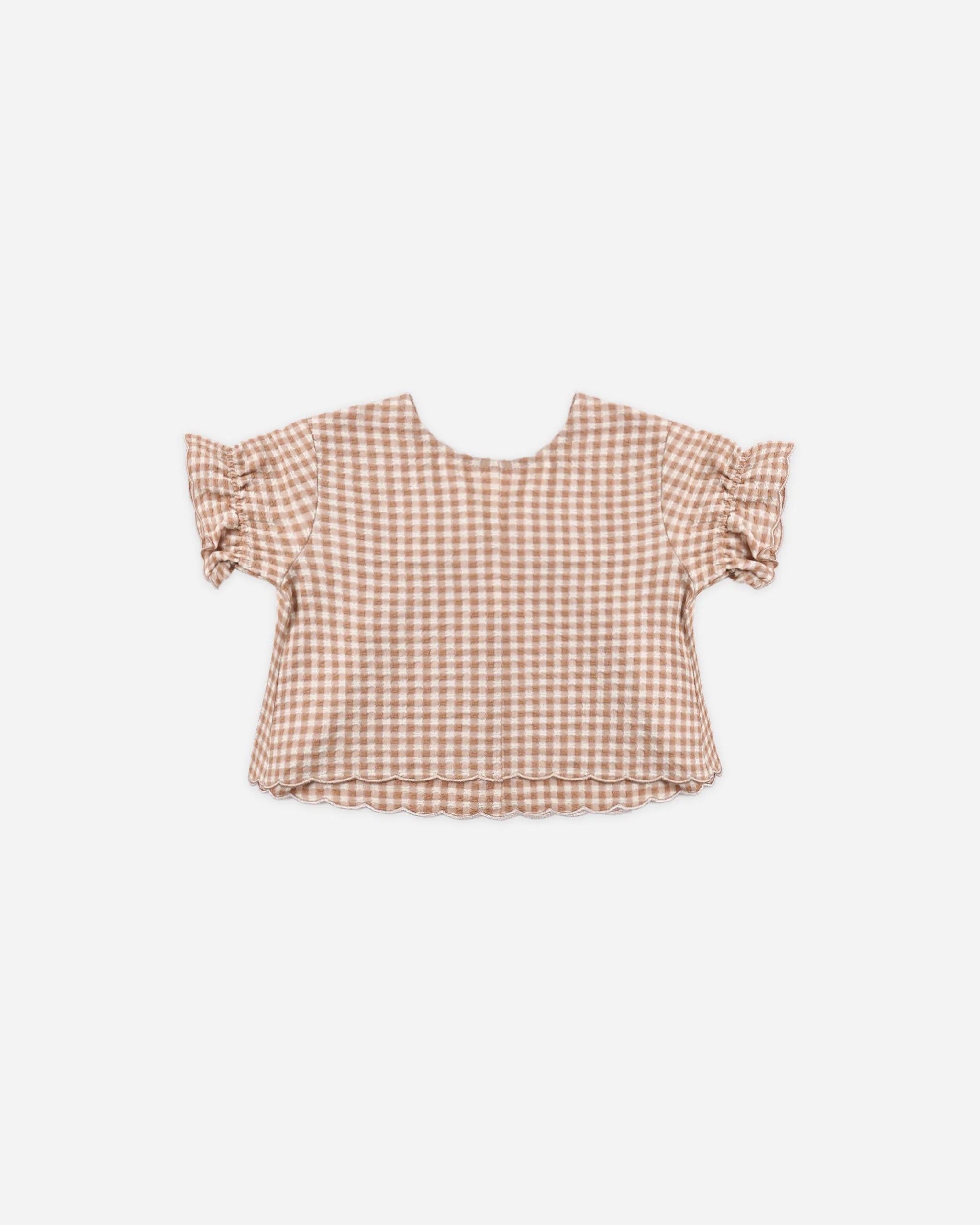 FRANCIE BLOUSE FAWN GINGHAM