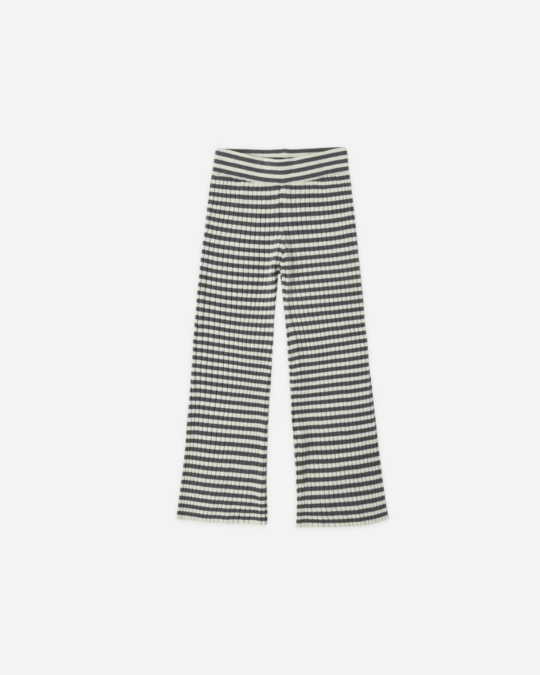 FLARE RIB KNIT PANT MIDNIGHT STRIPE
