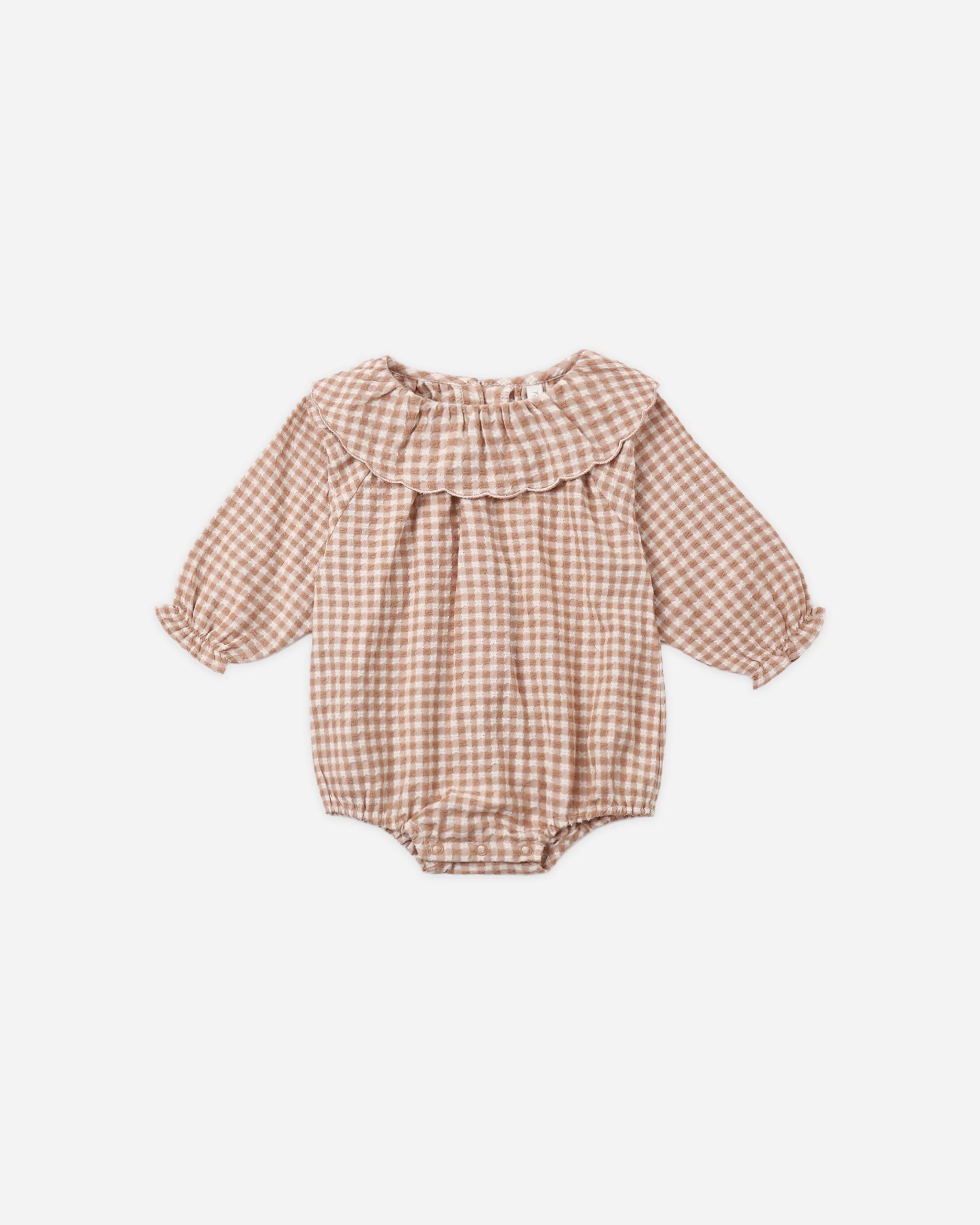 COLETTE ROMPER FAWN GINGHAM
