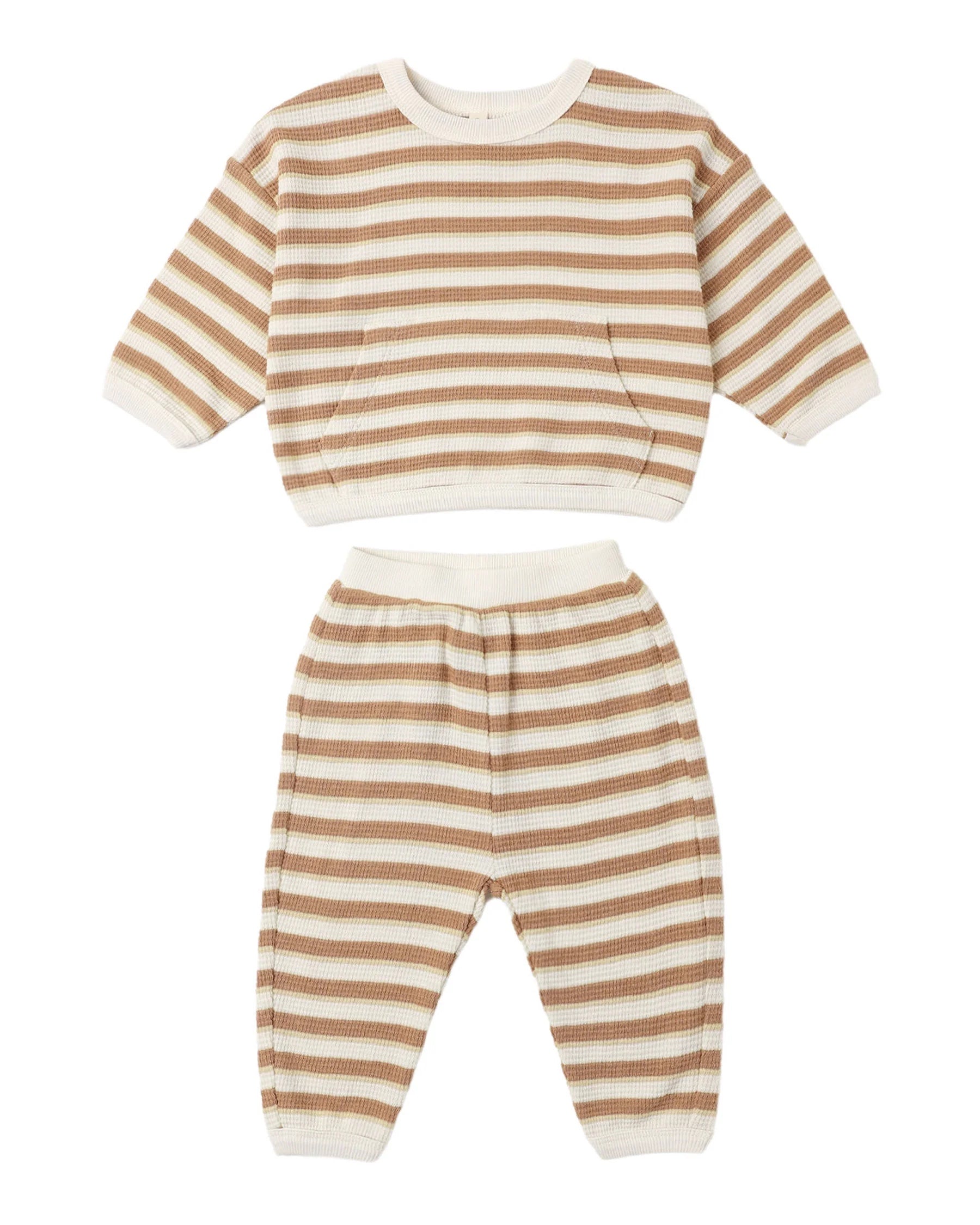 WAFFLE SLOUCH SET SPICE STRIPE