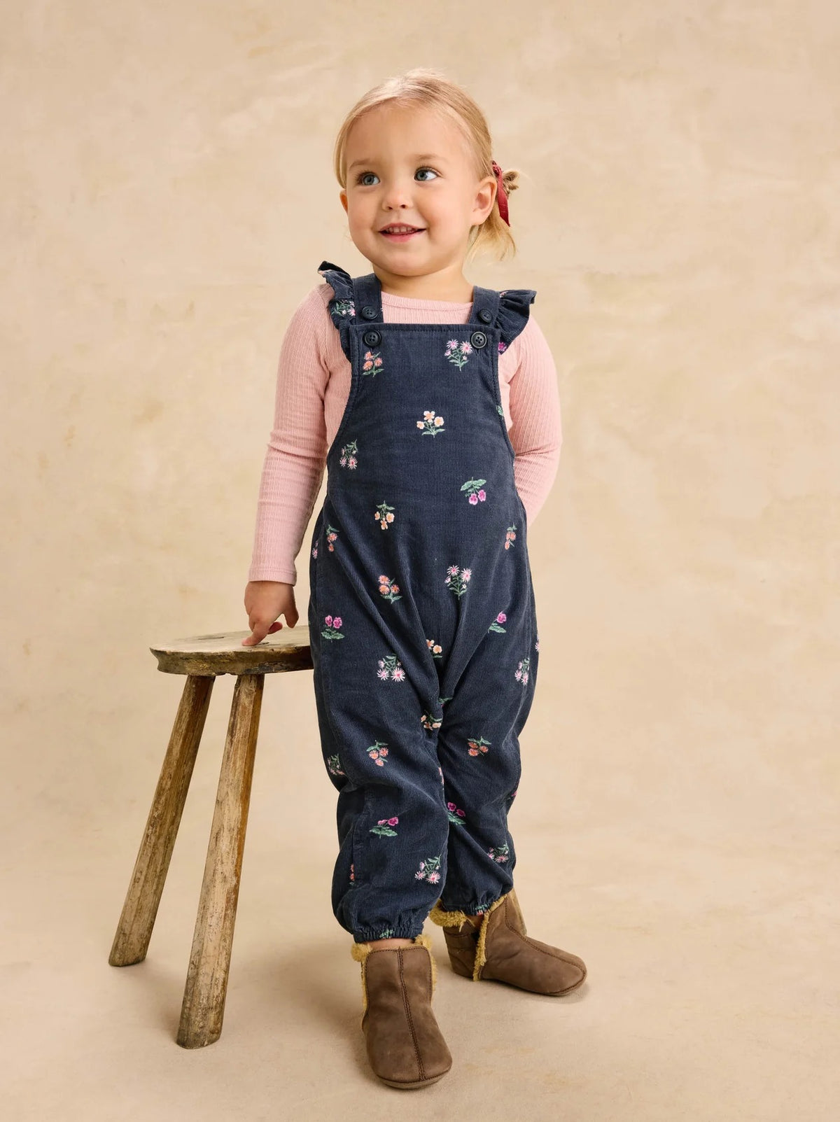 Tea Corduroy Ruffle Baby Overalls