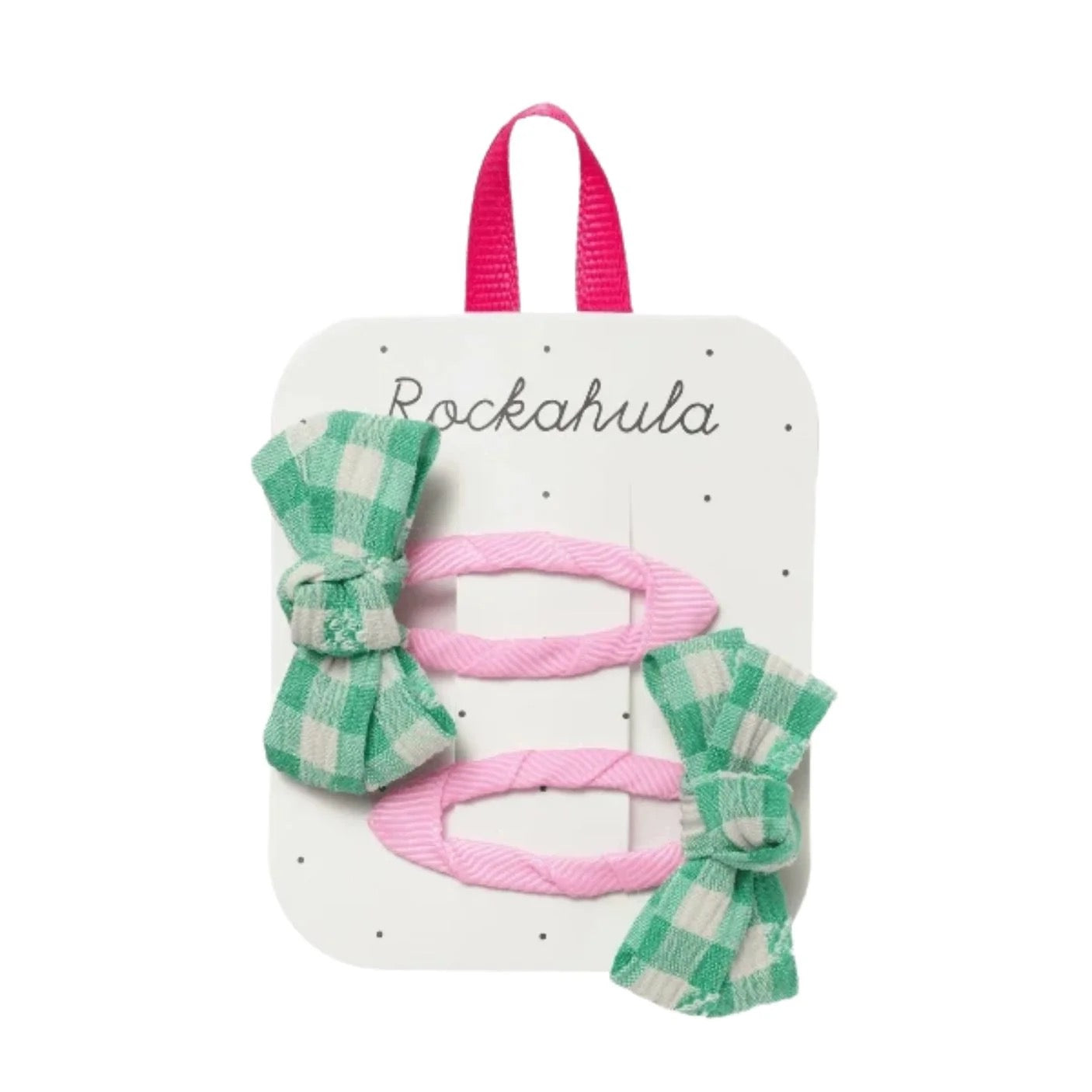 Gertie Gingham Twist Bow Clips
