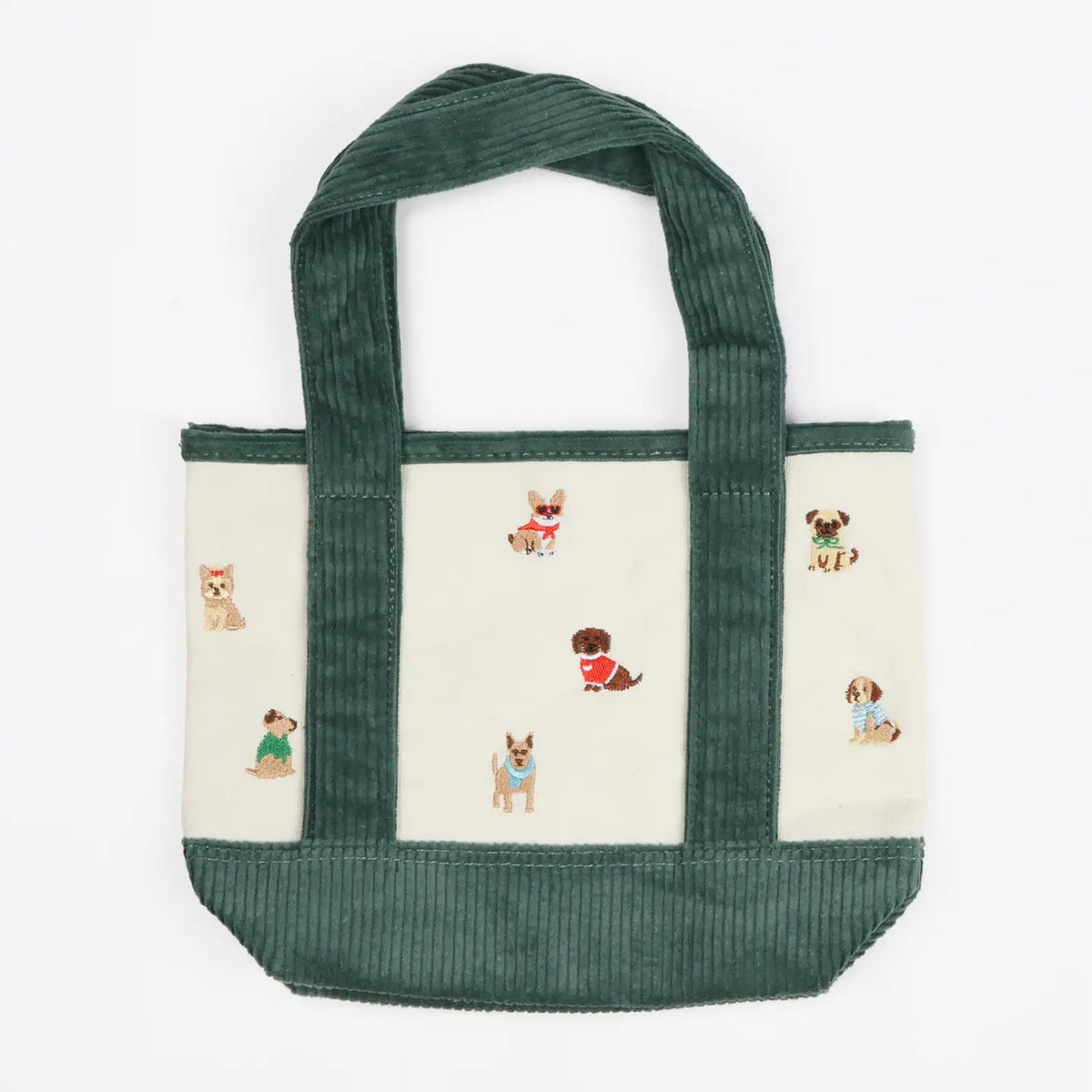 Embroidered Corduroy Mini Tote Bag