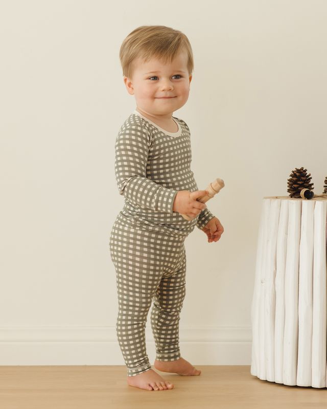 BAMBOO PAJAMA SET || FOREST CHECK