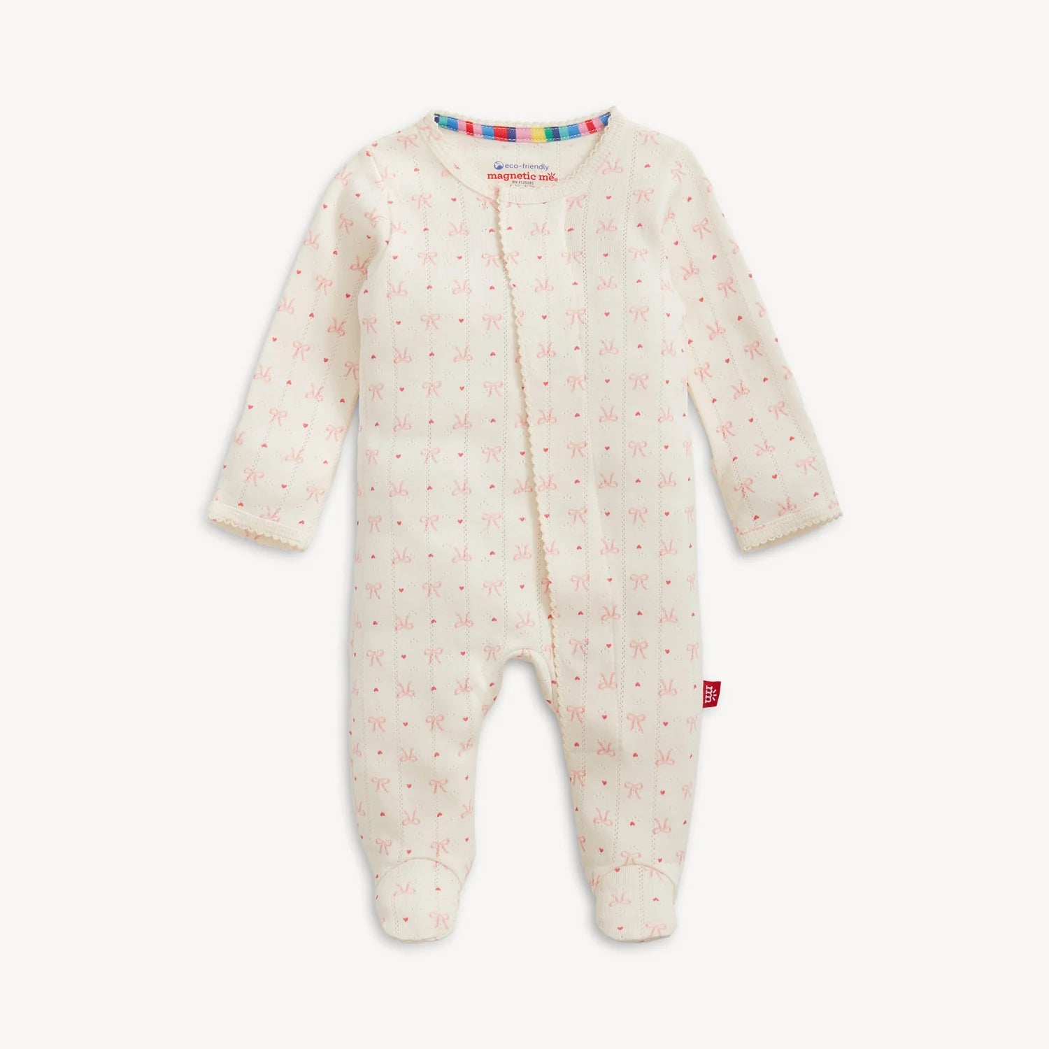 MM Heart and Bows Pointelle Footie