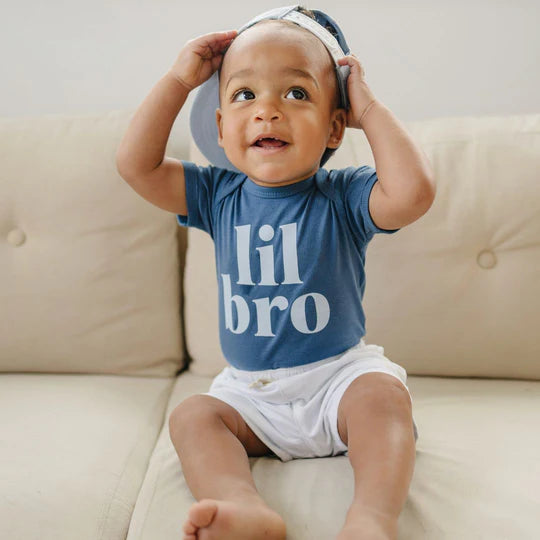Lil Bro Short Sleeve Bodysuit - Indigo