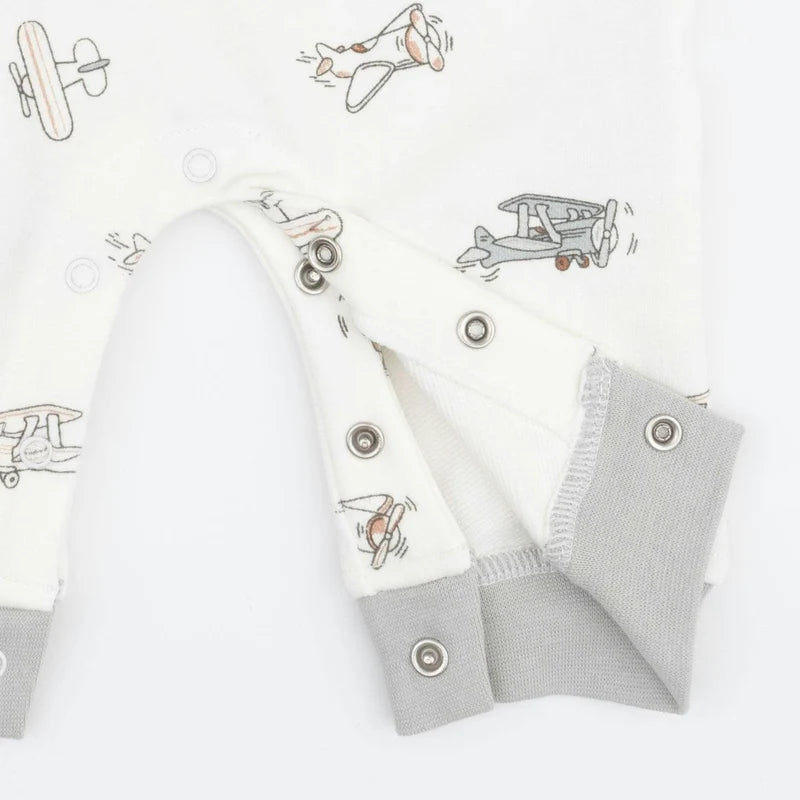 Vintage Airplane Pilots - Zip Neck Romper