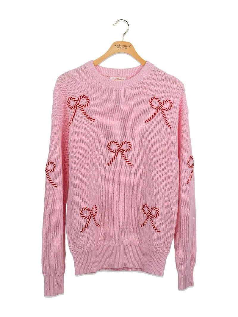 Pink Candy Cane Rope Sweater