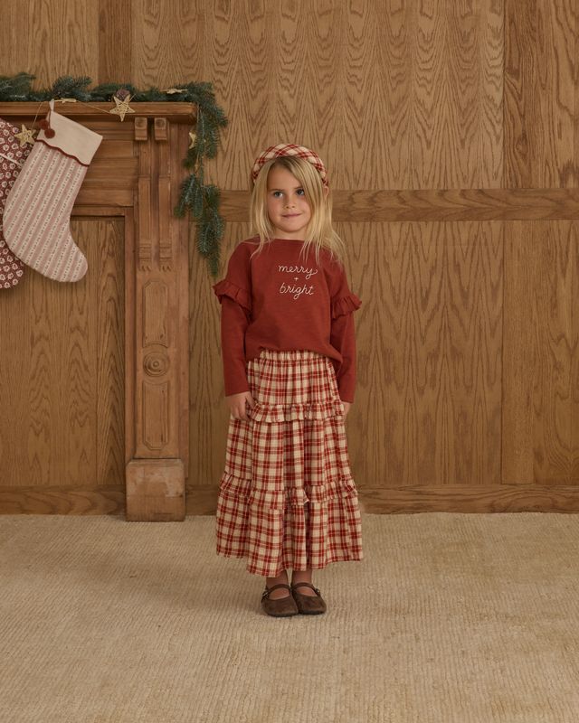 RUFFLE LONG SLEEVE TEE || MERRY + BRIGHT