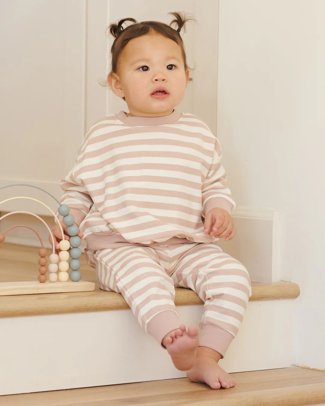 RELAXED SWEATSHIRT || PINK STRIPE