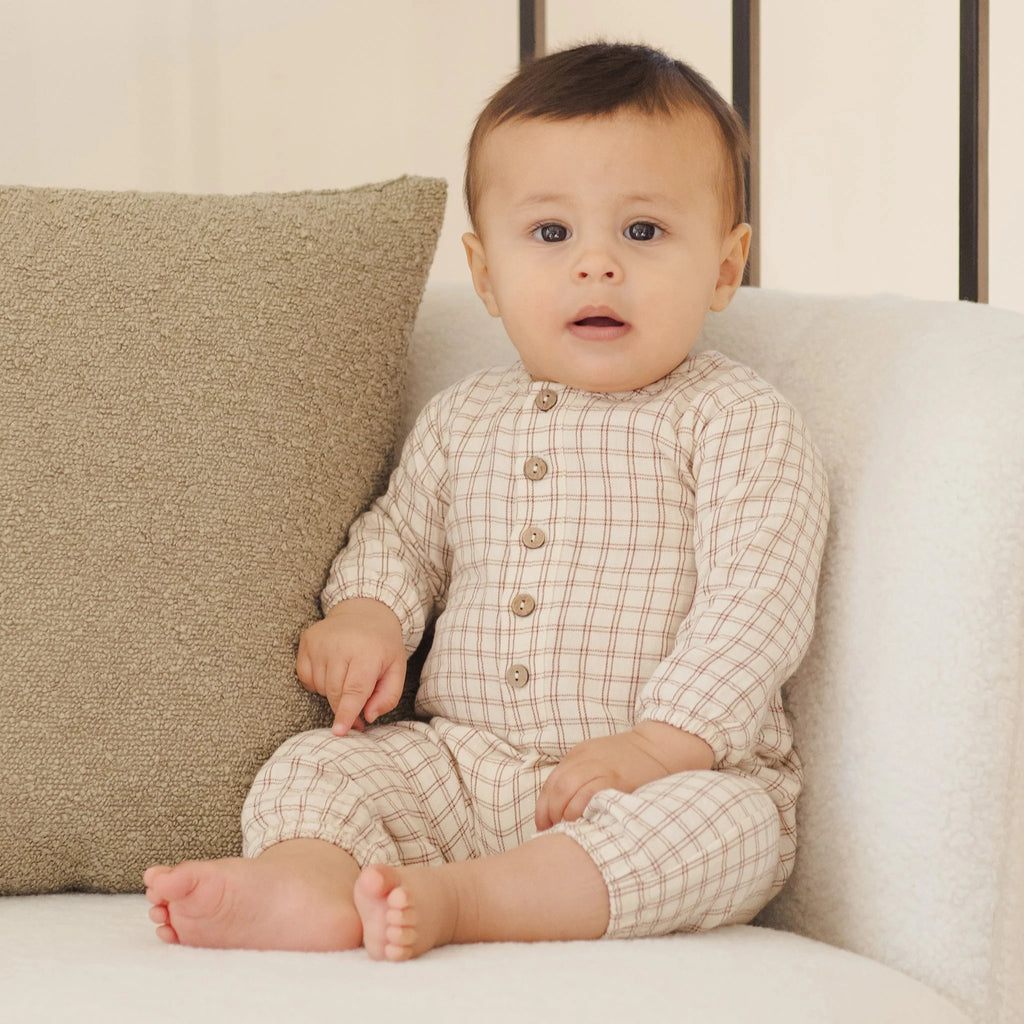 WOVEN JUMPSUIT || CEDAR CHECK
