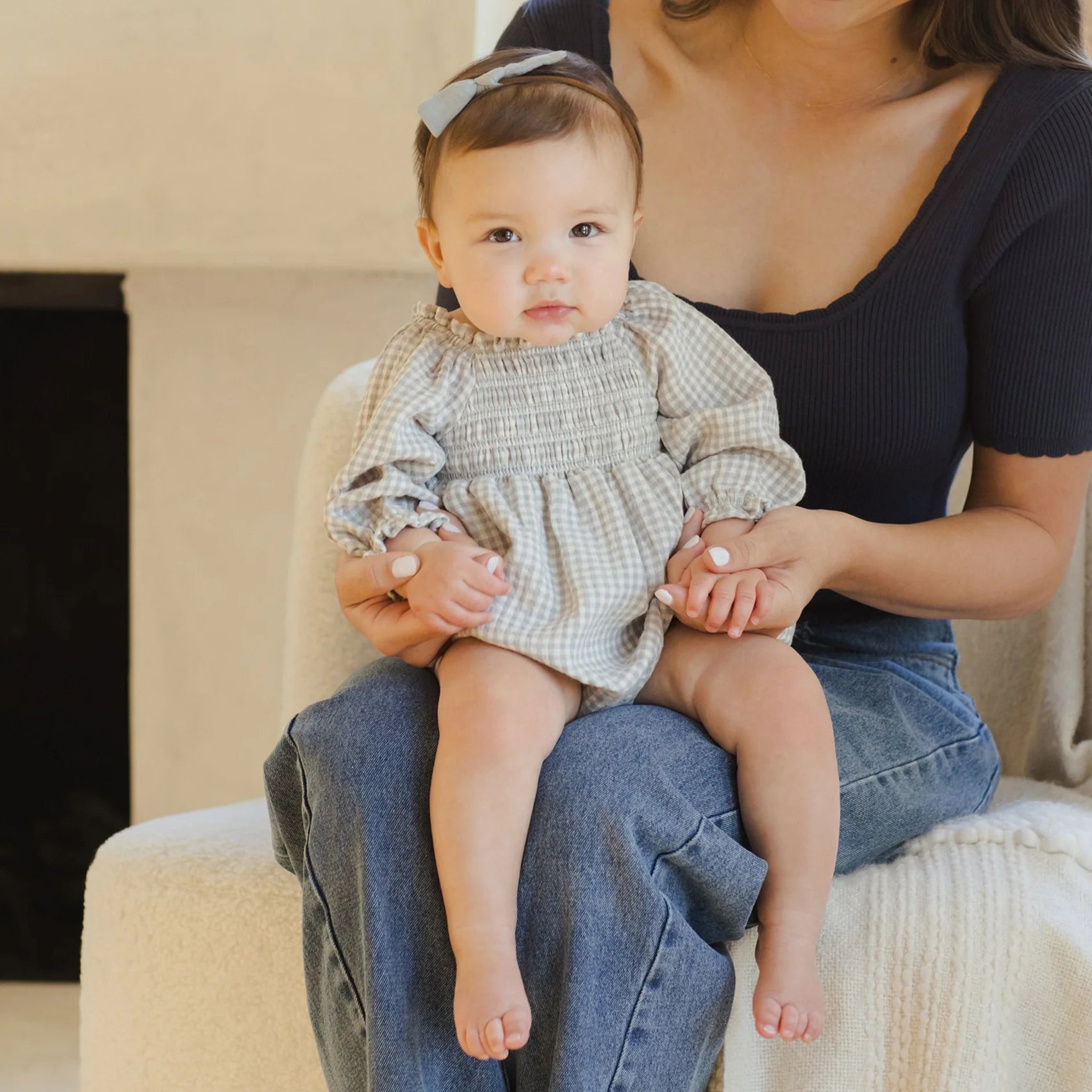 EDEN ROMPER || BLUE GINGHAM