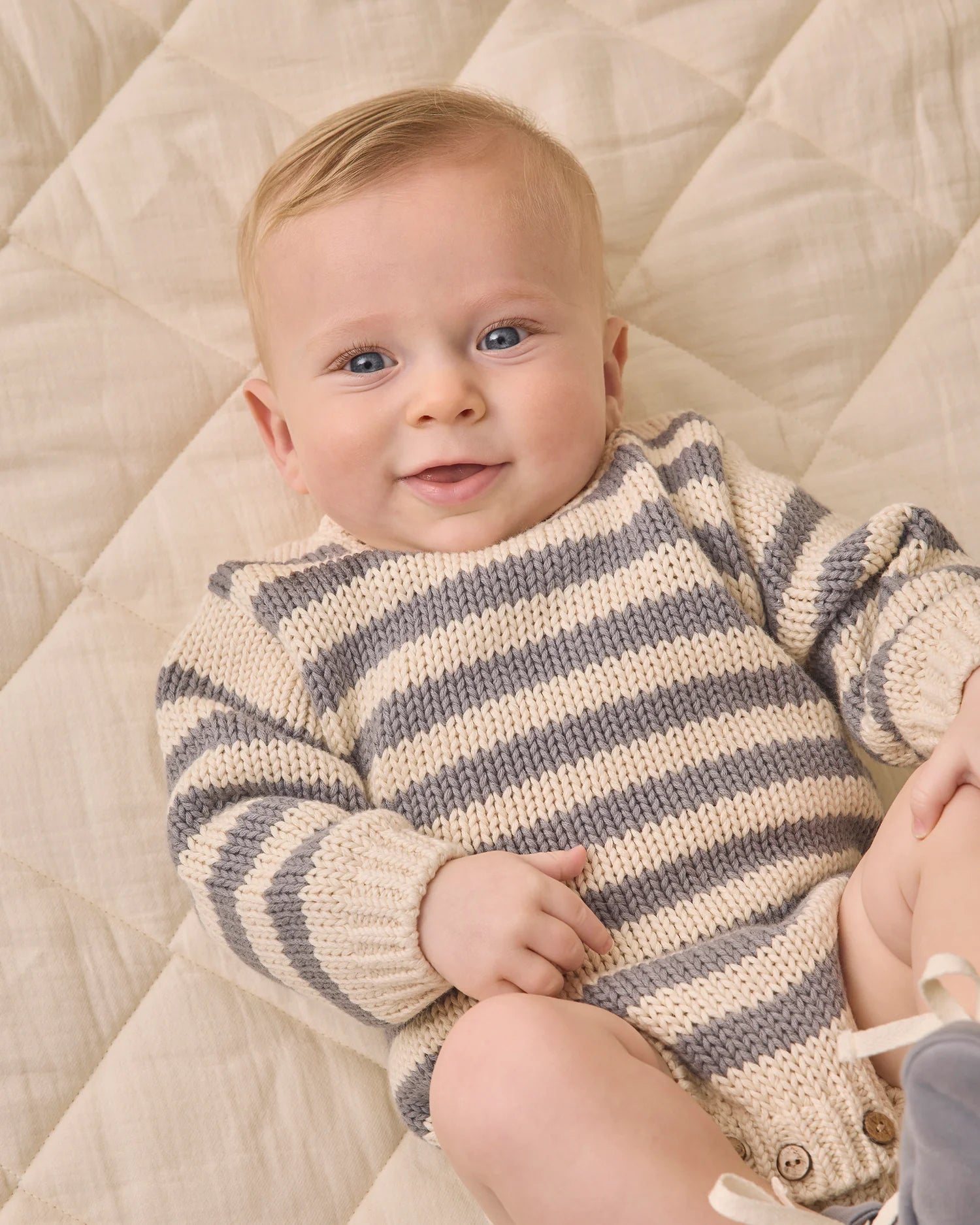 REX ROMPER SLATE STRIPE