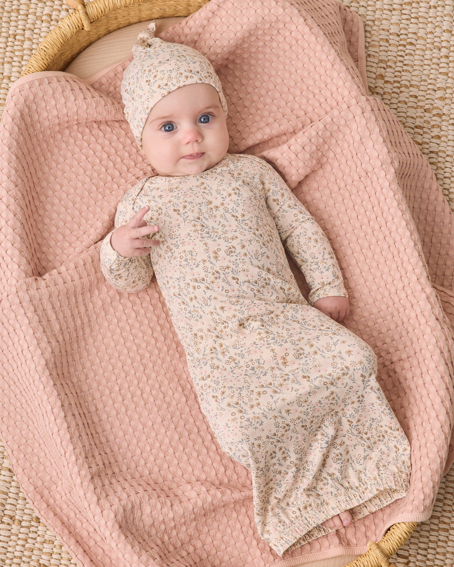 BAMBOO BABY GOWN + HAT SET BLOOM