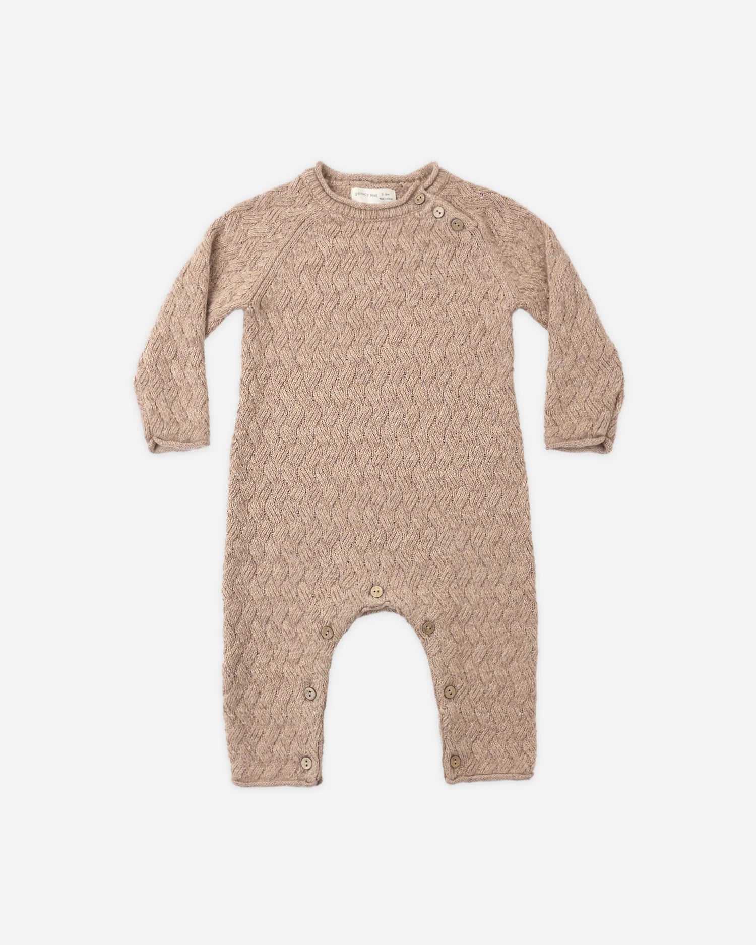 COZY HEATHER KNIT JUMPSUIT HEATHERED ALMOND