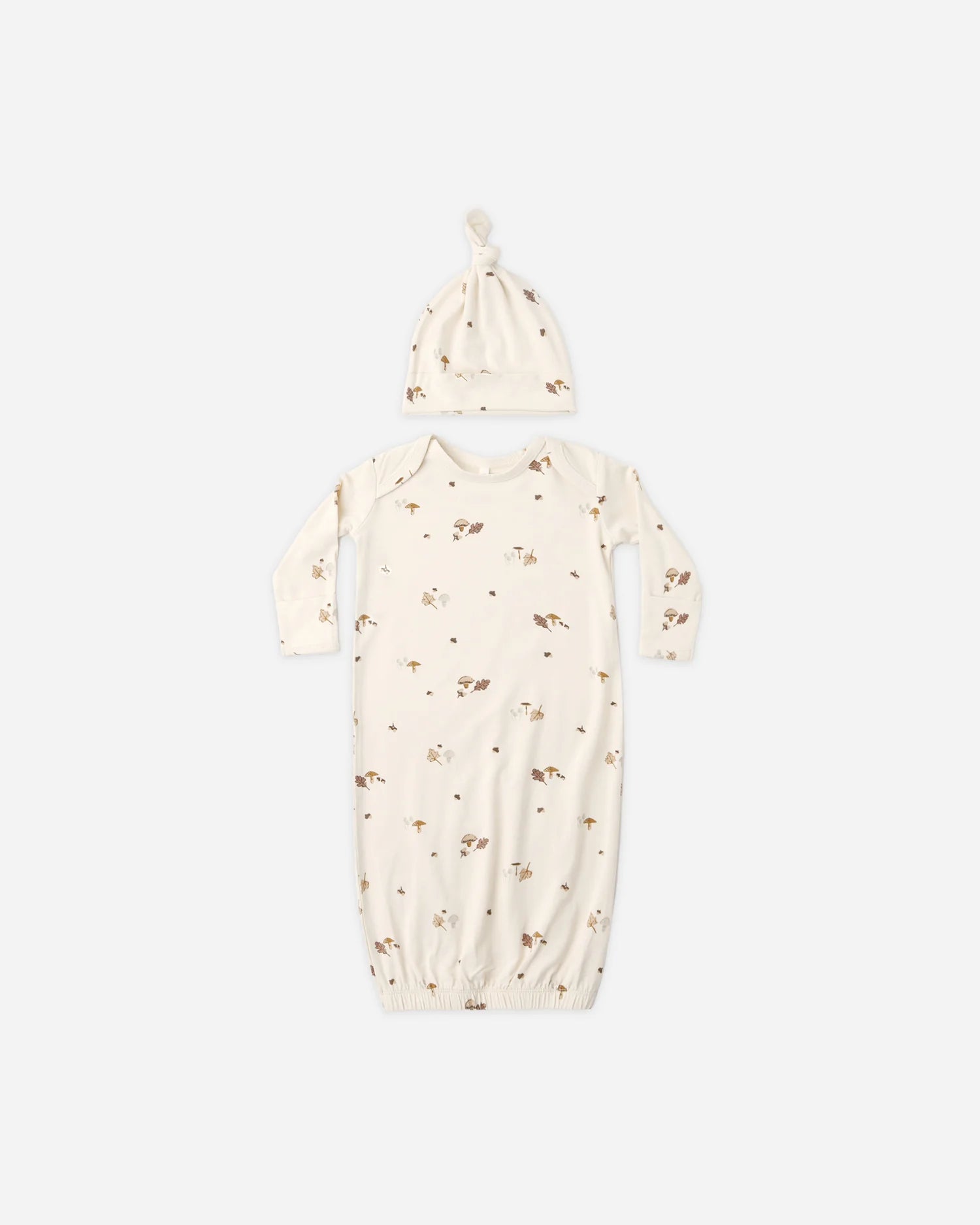 BAMBOO BABY GOWN + HAT SET WOODLAND
