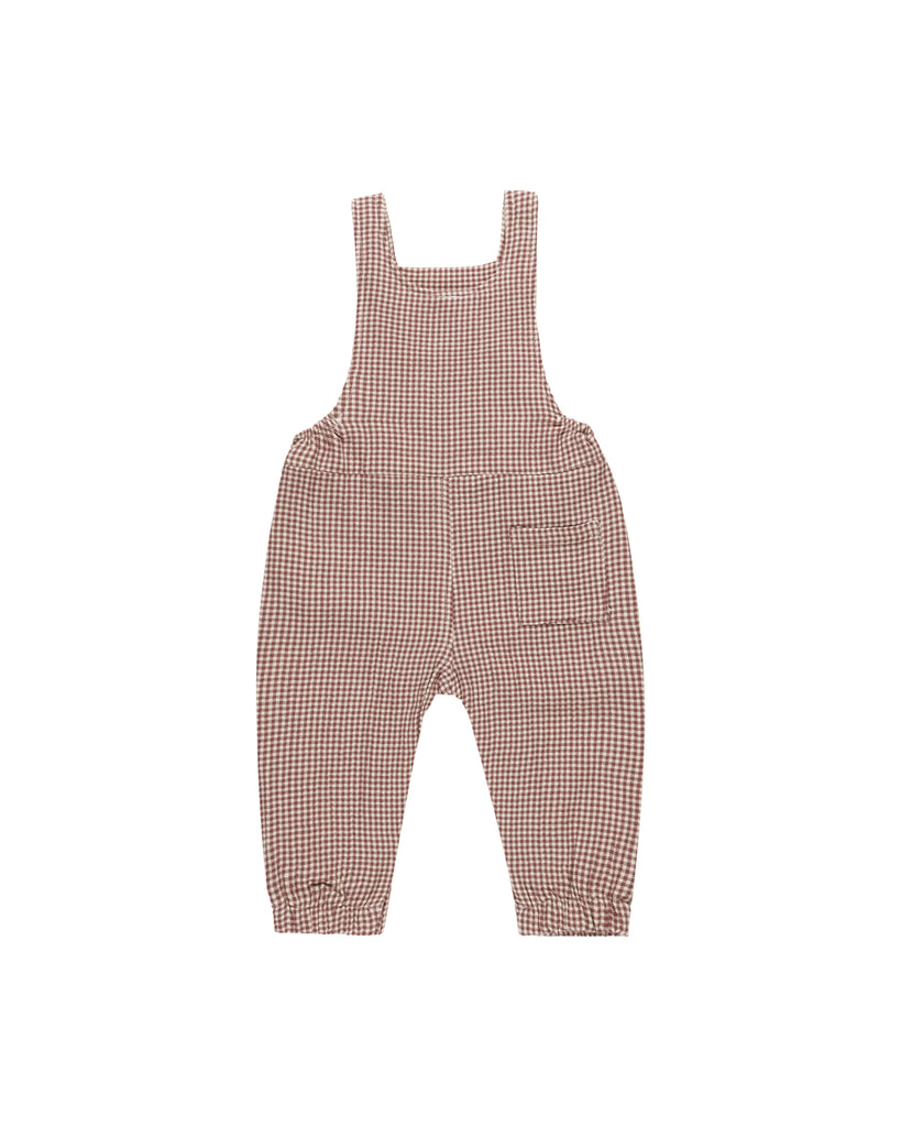 BABY OVERALL || PLUM GINGHAM