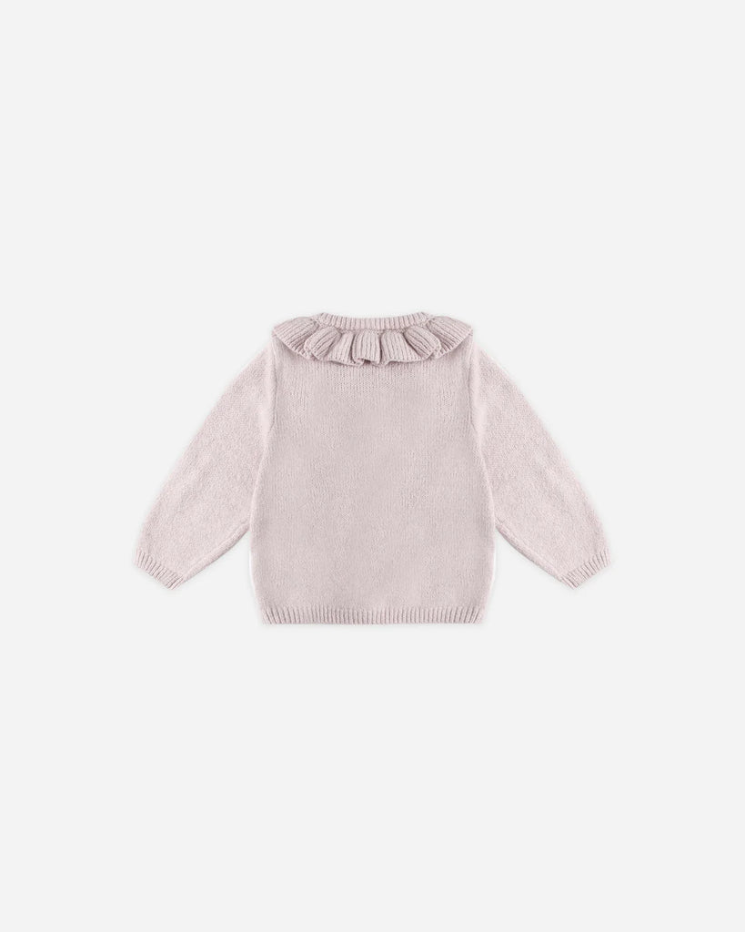 RUFFLE COLLAR CARDIGAN || LILAC