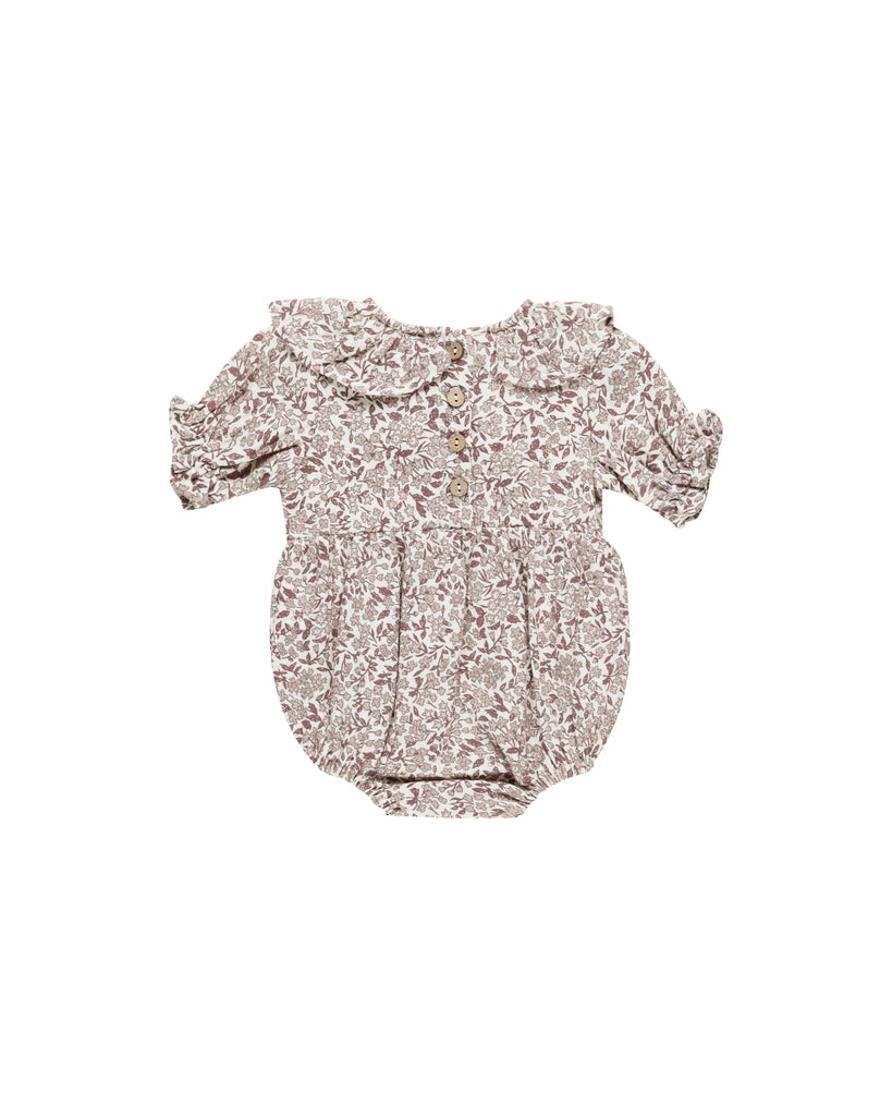 COLLARED ROMPER || MAUVE DITSY