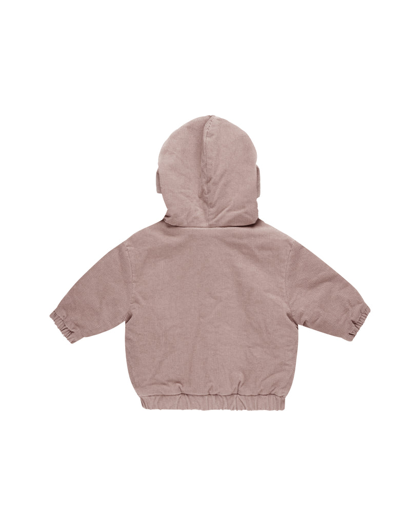 CORDUROY HOODED JACKET || MAUVE