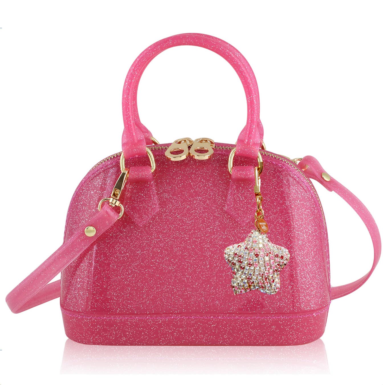Cate Hot Pink Sparkle Multi Star Purse