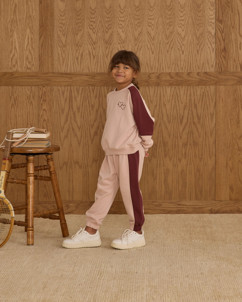 PANELED SWEATSHIRT || BLUSH