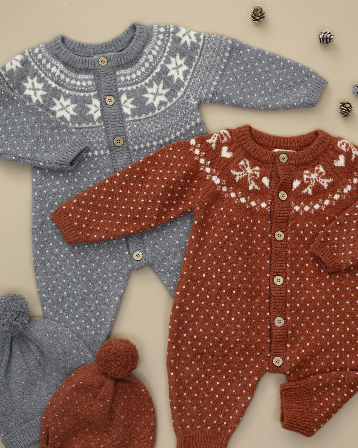FAIR ISLE ROMPER SLATE