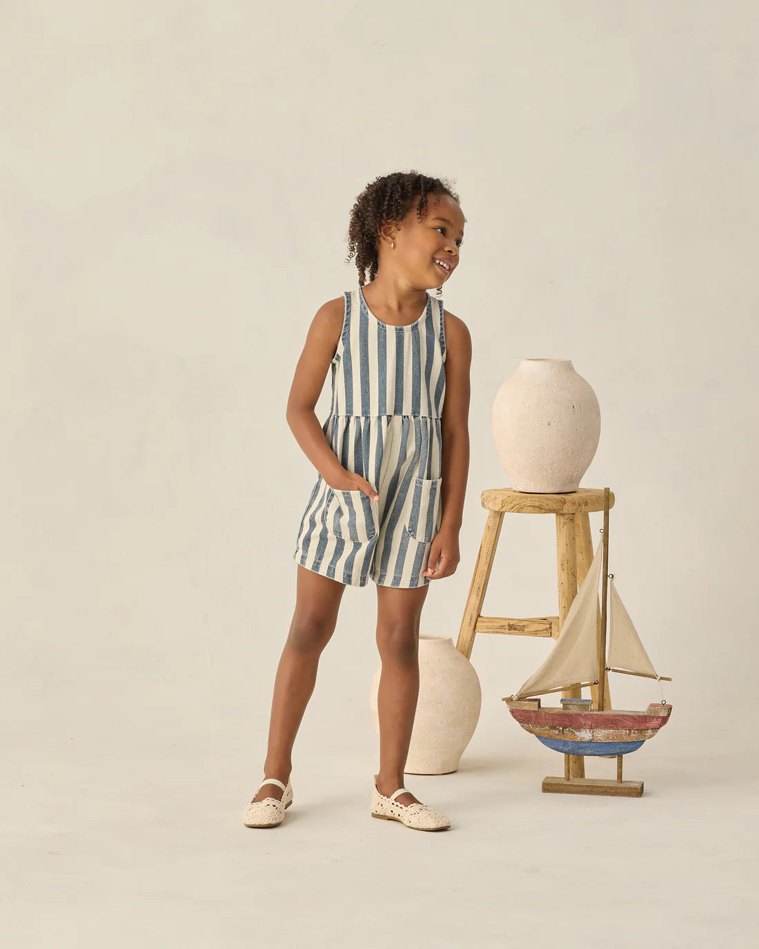 DANI ROMPER NAVY STRIPE