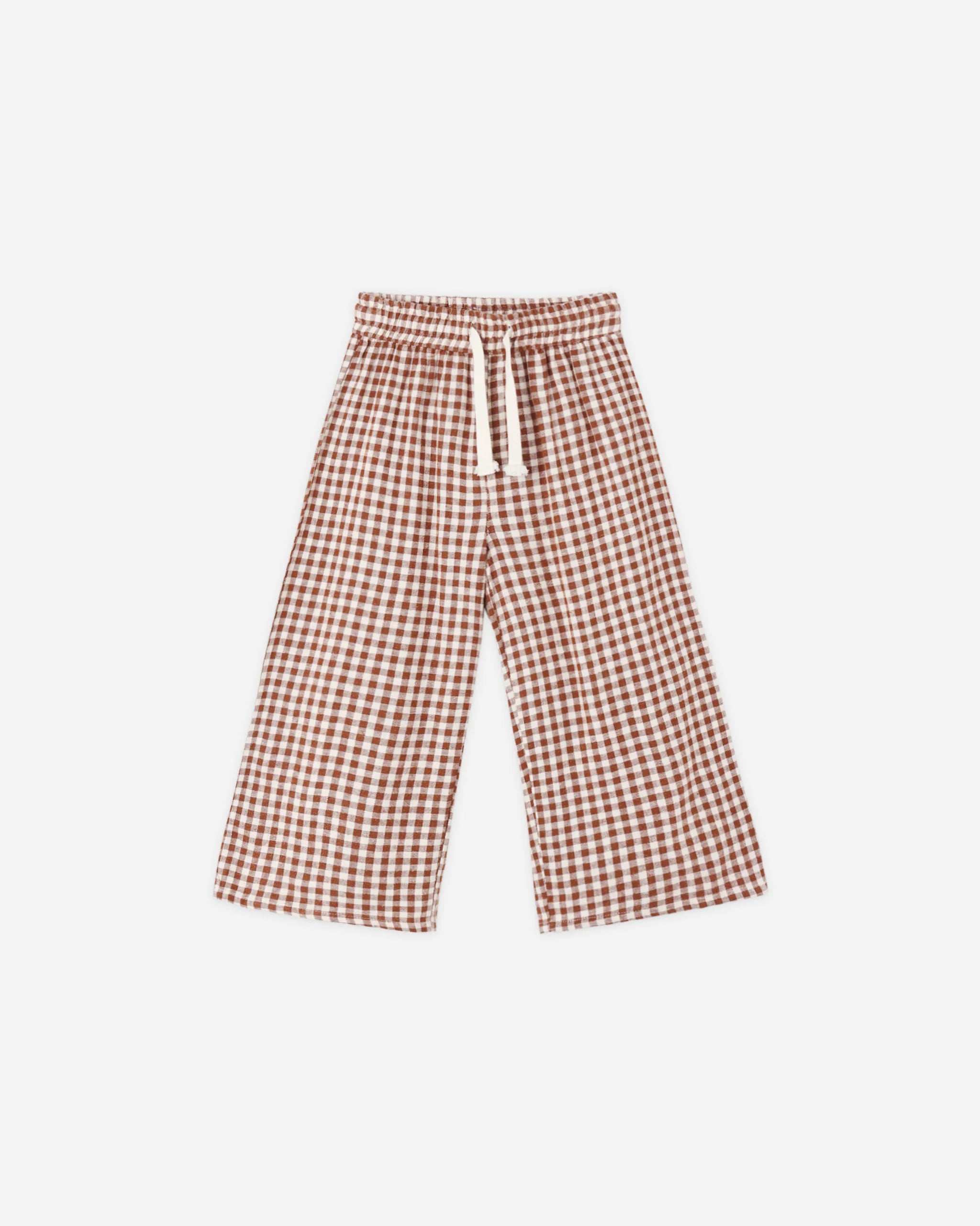 WIDE LEG PANT BRICK CHECK