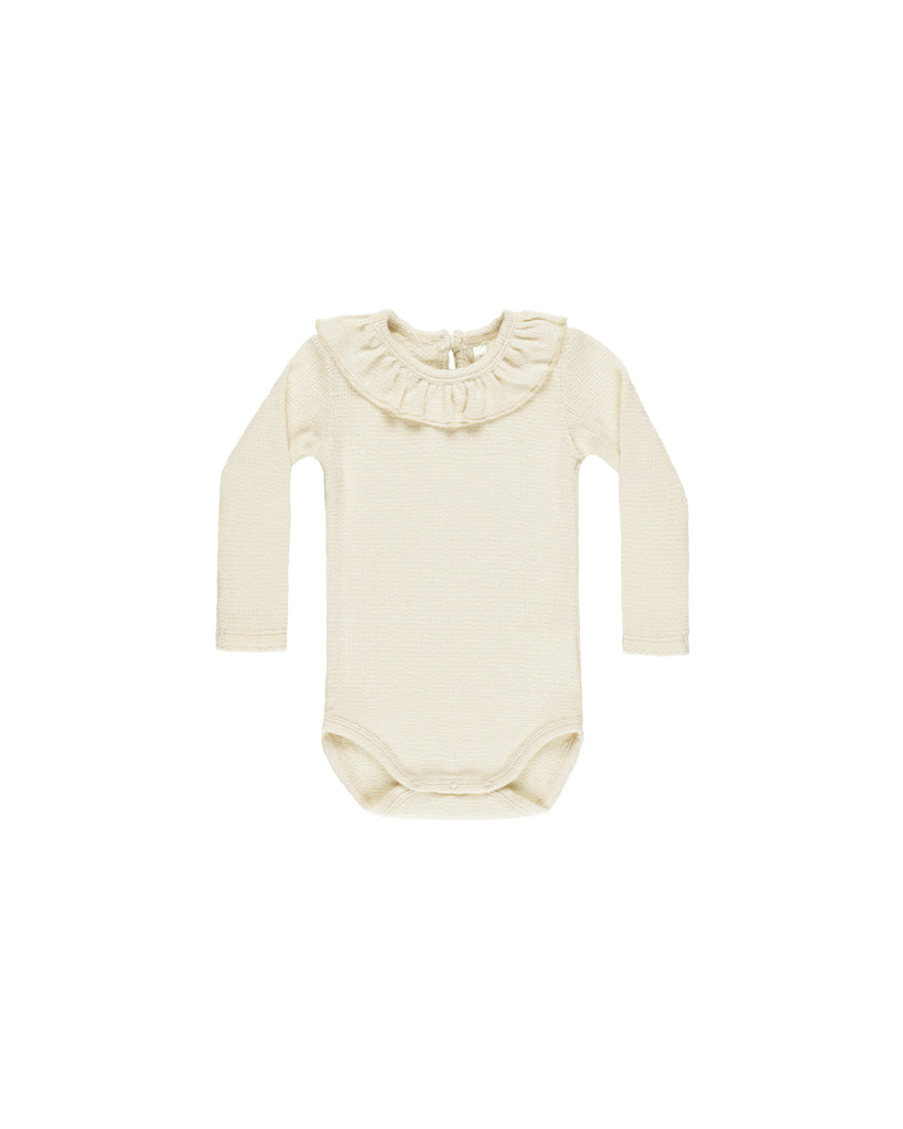 RUFFLE COLLAR BODYSUIT || NATURAL