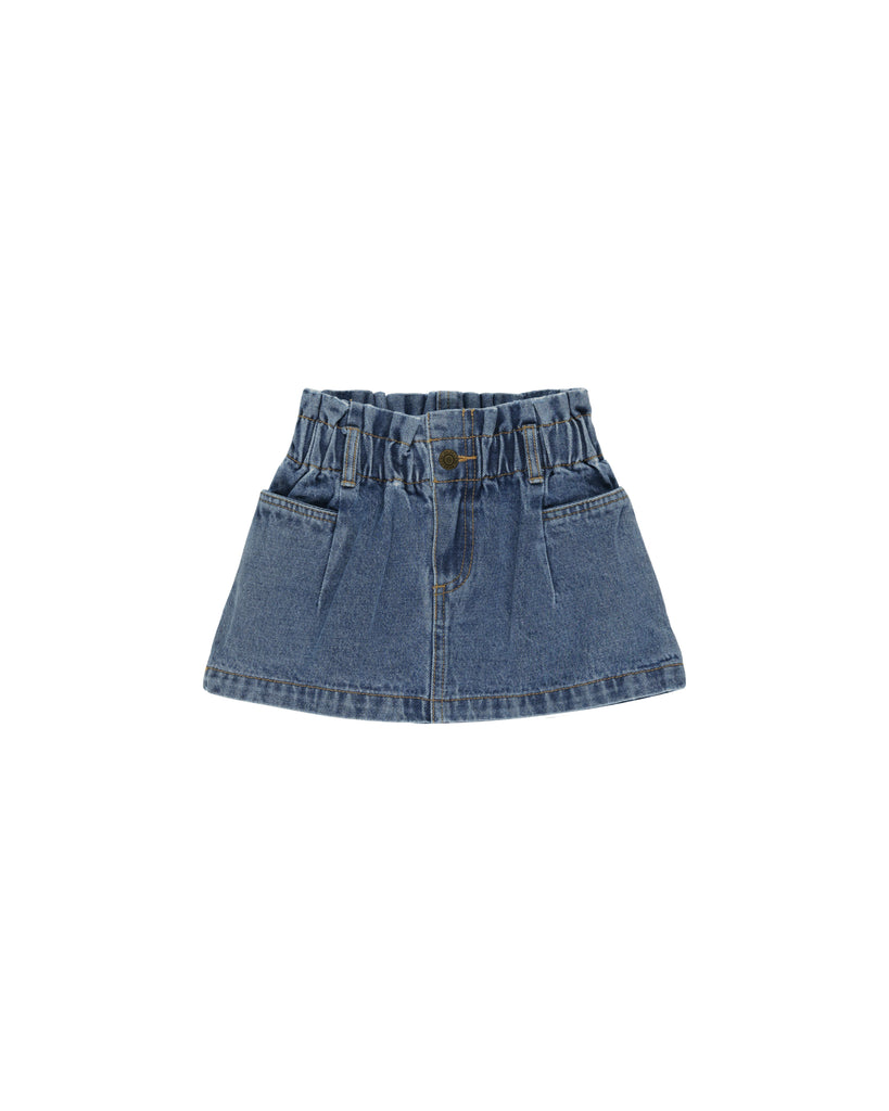 DENIM MINI SKIRT || INDIGO