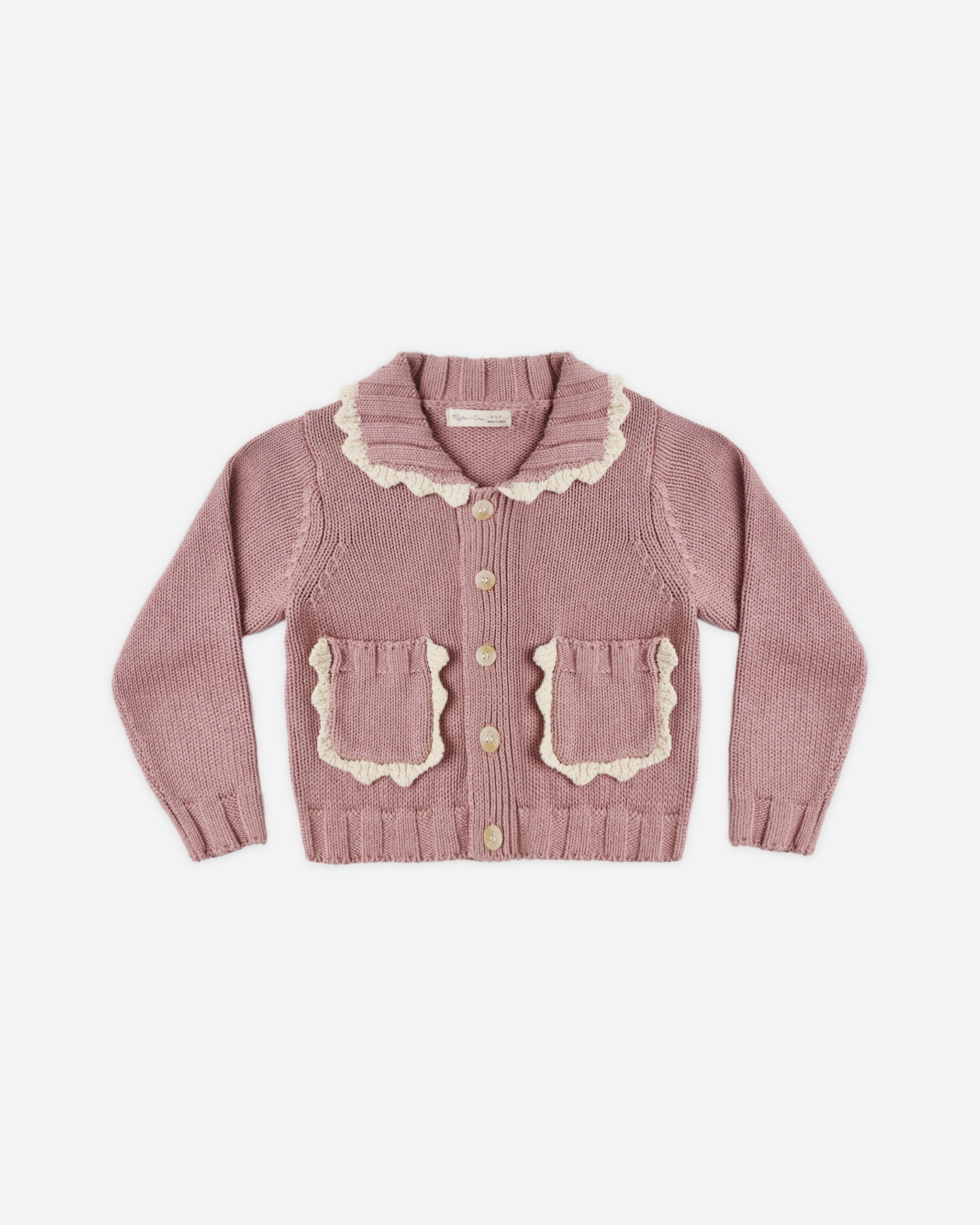 COLLARED CARDIGAN ROSEWOOD