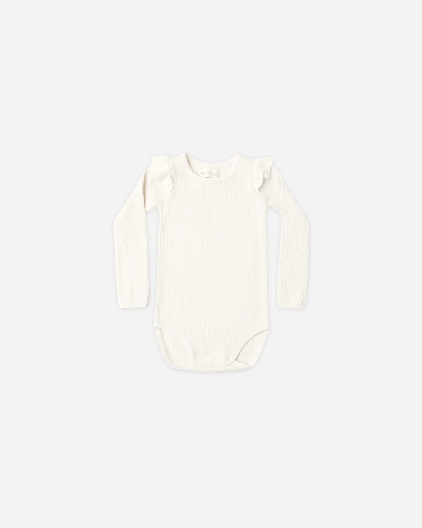 SHOULDER RUFFLE BODYSUIT NATURAL