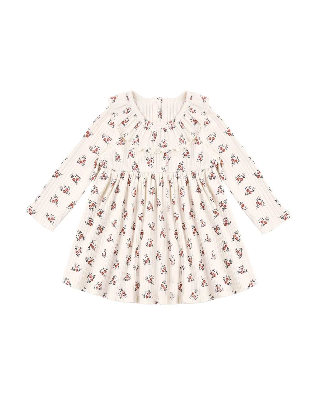 RUFFLE COLLAR DRESS RUBY BLOOM