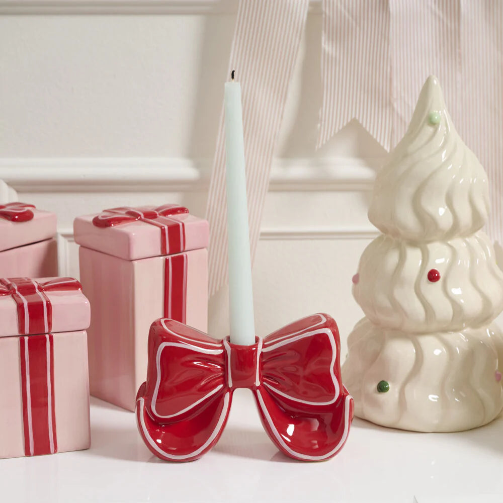 Big Red Bow Candle Holder