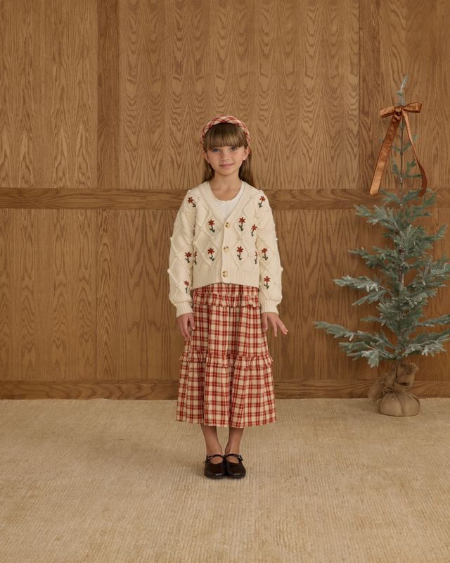 BOXY CROP CARDIGAN || WINTER DAISY EMBROIDERY