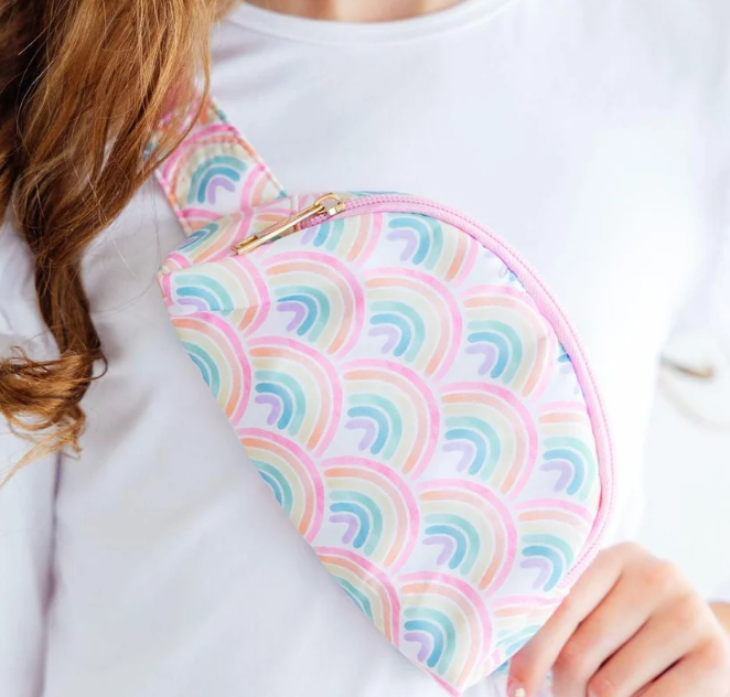 Watercolor Rainbows Belt Bag