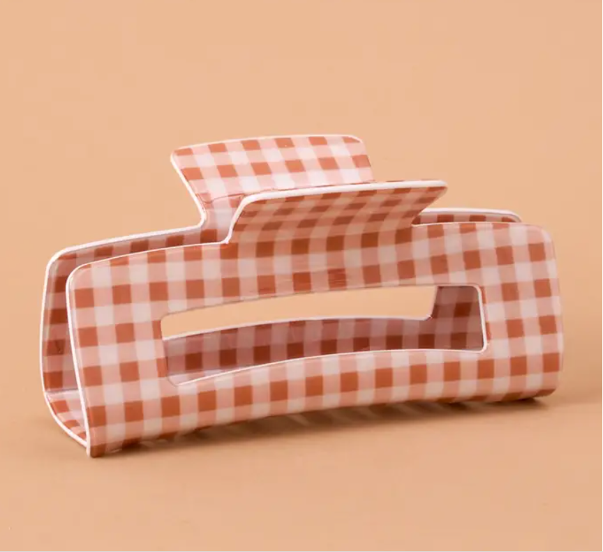 Claw Clip - Maple Gingham