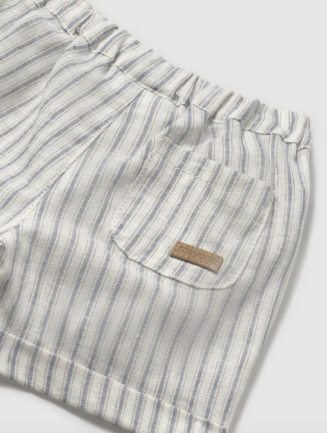 Mayoral Linen Stripe Shorts