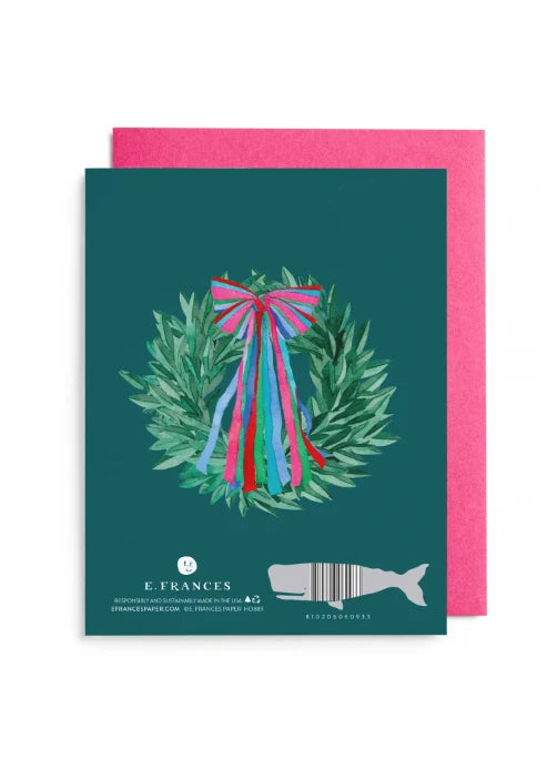 Colorful Bow Wreath Boxed Card Set