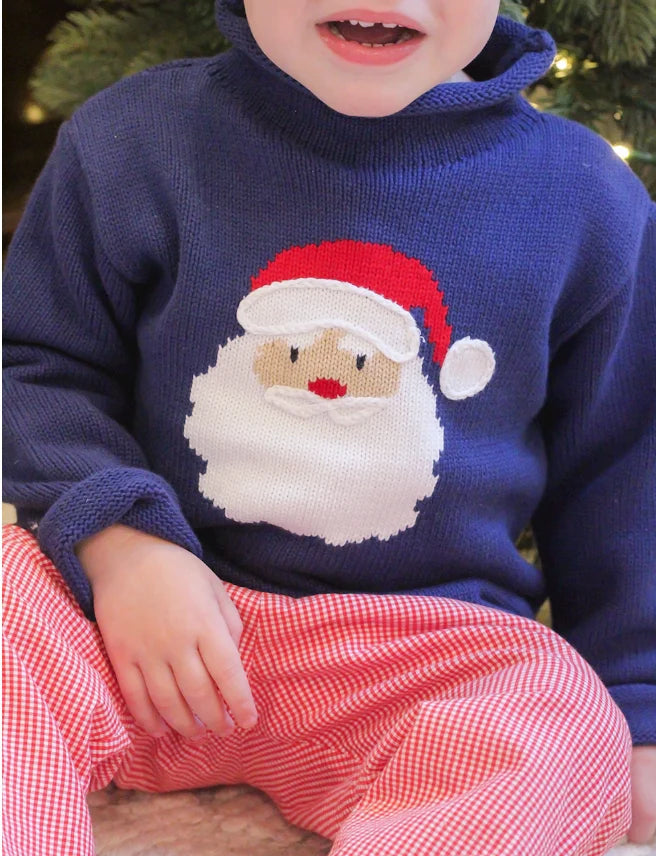 Navy Santa Rollneck Sweater