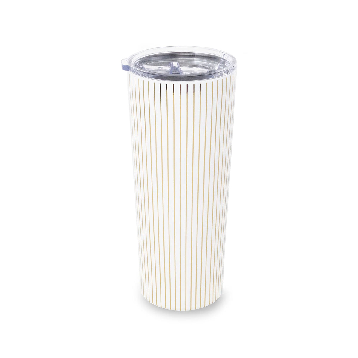 Stainless Steel Tumbler, Gold Pinstripe