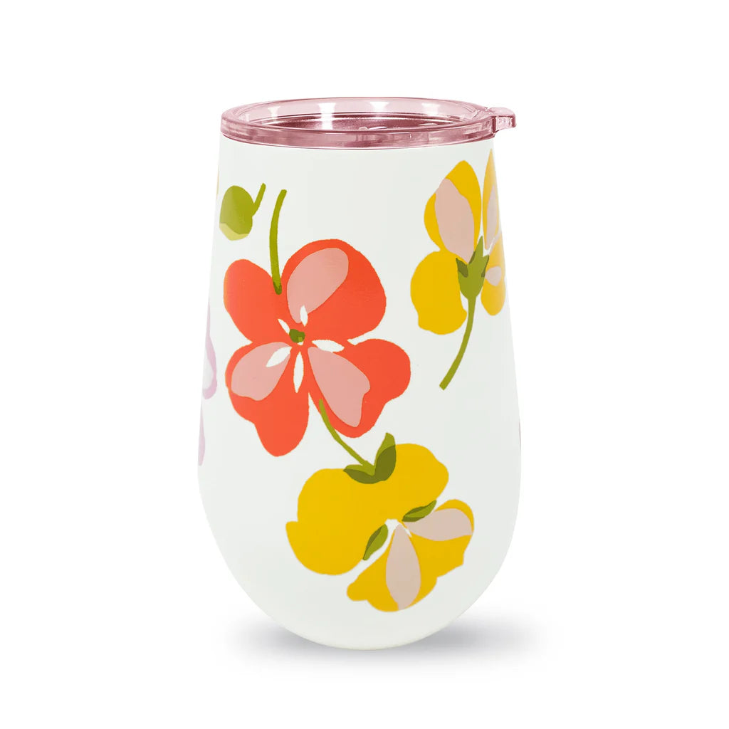 Kate Spade Wine Tumbler Spring Pansies