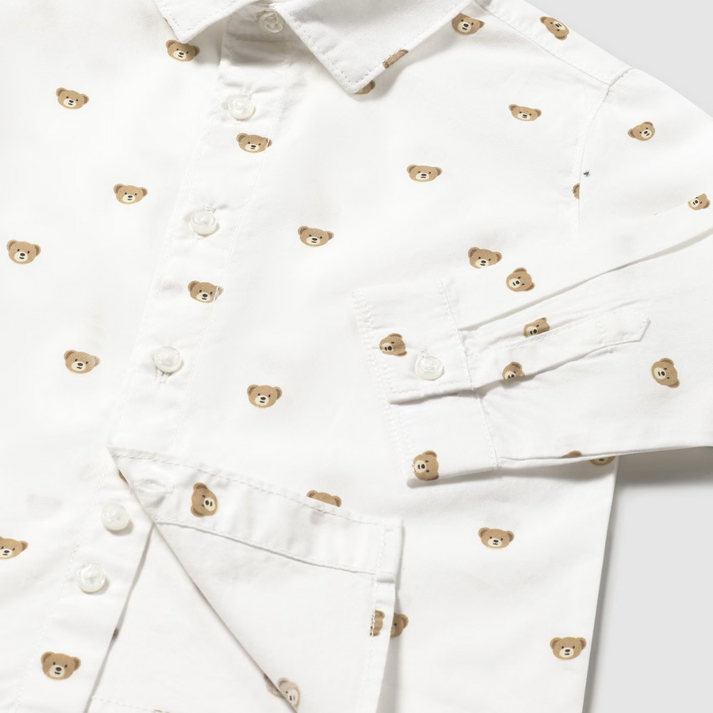 Mayoral Teddy Print Collared Shirt